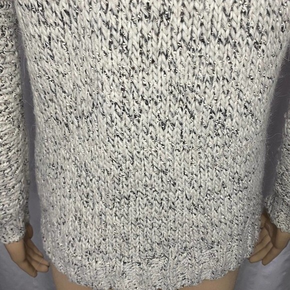 J. Crew Marled Drop-Shoulder Gray/Cream Raw Seam Sweater XXS - Picture 9 of 10